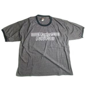 Harley Davidson Mens XL Sturgis 2005 Black Hills Rally Ringer T-Shirt